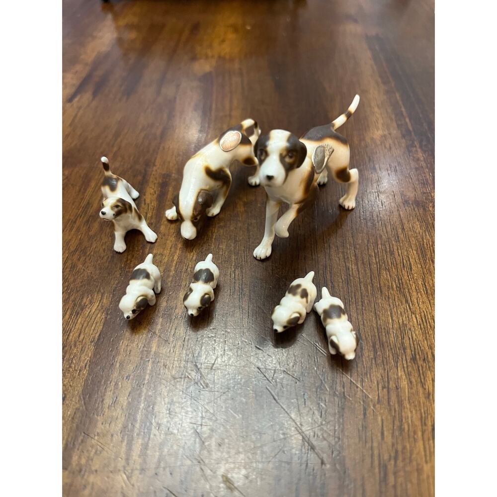 Bone China foxhound dog lot of 7